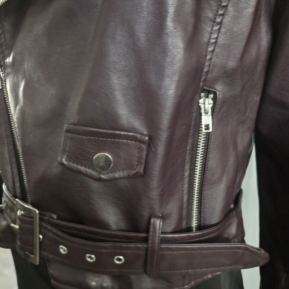 Fashion Nova Dark Brown Leather Jacket - Picture 2 of 7